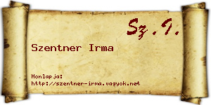 Szentner Irma névjegykártya